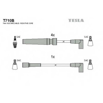 Комплект проводов зажигания TESLA T710B