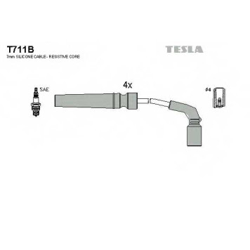Комплект проводов зажигания TESLA T711B