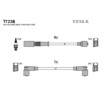 Комплект проводов зажигания TESLA T723B