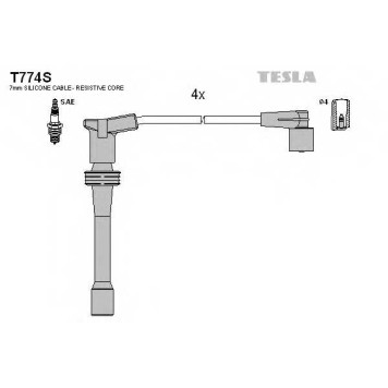 Комплект проводов зажигания TESLA T774S