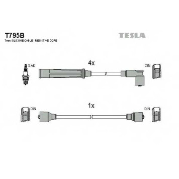 Комплект проводов зажигания TESLA T795B