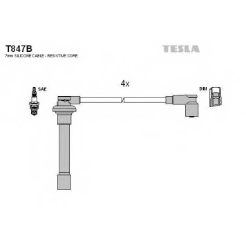 Комплект проводов зажигания TESLA T847B