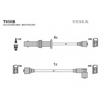 Комплект проводов зажигания TESLA T850B
