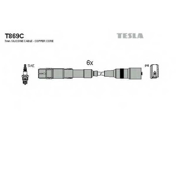 Комплект проводов зажигания TESLA T869C