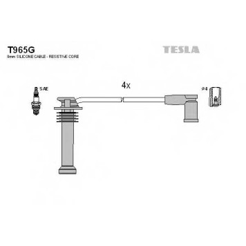 Комплект проводов зажигания TESLA T965G