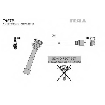 Комплект проводов зажигания TESLA T967B
