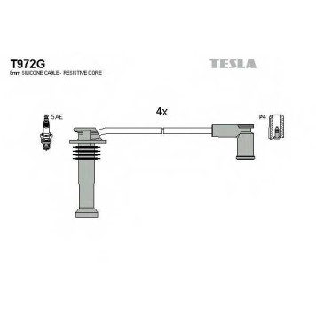 Комплект проводов зажигания TESLA T972G