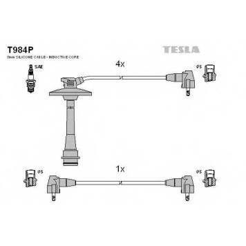 Комплект проводов зажигания TESLA T984P