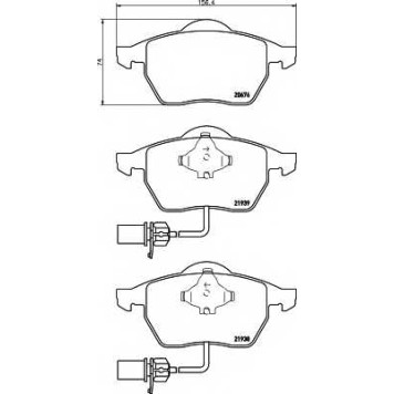 Колодки тормозные дисковые для AUDI A4(8D2, 8D5, 8E2, 8E5, 8EC, 8ED, 8H7, 8HE, B5, B6, B7), A6(4B2, 4B5, C5) / VW PASSAT(3B2, 3B3, 3B5, 3B6) <b>TEXTAR 2193801 / 20676</b>