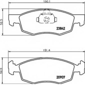 Колодки тормозные дисковые для FIAT DOBLO(119,223) <b>TEXTAR 2384201 / 20907</b>