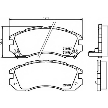 Колодки тормозные дисковые для SUBARU IMPREZA(GC,GF,GFC), LEGACY(BC,BD,BG,BJF) <b>TEXTAR 2149501 / 21495</b>