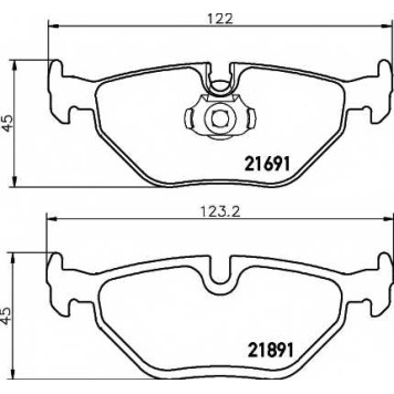 Колодки тормозные дисковые для BMW 5(E39) <b>TEXTAR 2169103 / 21691</b>