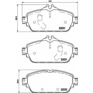 Колодки тормозные дисковые для MERCEDES C(C205,S205,W205) <b>TEXTAR 2203101 / 22031</b>
