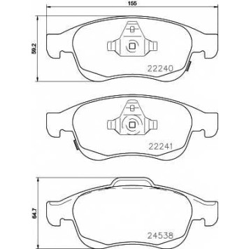 Колодки тормозные дисковые для FIAT 500X(334) / JEEP RENEGADE(BU) <b>TEXTAR 2224001 / 22240</b>