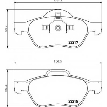 Колодки тормозные дисковые для RENAULT LAGUNA(BG0/1#, BT0/1, DT0/1, KG0/1#, KT0/1), TWINGO(CN0#), WIND(E4M#) <b>TEXTAR 2321502 / 23215</b>