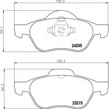 Колодки тормозные дисковые для RENAULT CLIO(BR0/1, CR0/1), MEGANE(BM0/1#, CM0/1#, EM0/1#, KM0/1#, LM0/1#), SCENIC(JM0/1#) <b>TEXTAR 2453501 / 23215</b>