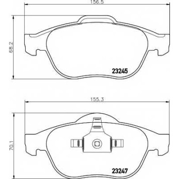 Колодки тормозные дисковые для RENAULT LAGUNA(BG0/1#,KG0/1#) <b>TEXTAR 2324502 / 23245</b>
