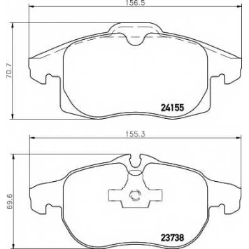 Колодки тормозные дисковые для CHEVROLET VECTRA / OPEL SIGNUM, VECTRA / SAAB 9-3(YS3F), 9-3X <b>TEXTAR 2415501 / 23738</b>