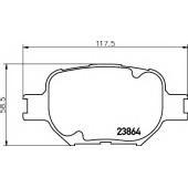 Колодки тормозные дисковые для TOYOTA ALLION, BREVIS, CALDINA, CELICA, COROLLA, CROWN, MARK, MATRIX <b>TEXTAR 2386401 / 23864</b>