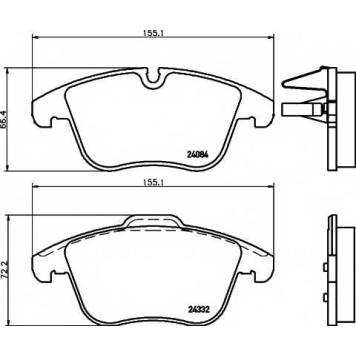 Колодки тормозные дисковые для CITROEN C5(RD#,TD#) / PEUGEOT 407(6C#,6D#,6E#), 508 <b>TEXTAR 2433201 / 24084</b>