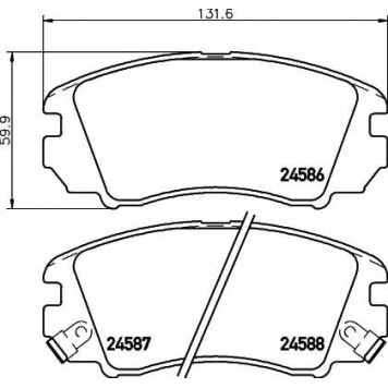 Колодки тормозные дисковые для HYUNDAI SONATA(EF,NF) / KIA MAGENTIS(GD,MG) <b>TEXTAR 2458601 / 24586</b>