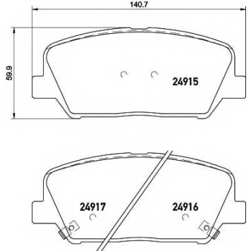 Колодки тормозные дисковые для HYUNDAI GRANDEUR, i30 CW, i30, VELOSTER / KIA CEED, CEE`D, CERATO KOUP, CERATO, OPTIMA, PRO CEE?D <b>TEXTAR 2491501 / 24915</b>