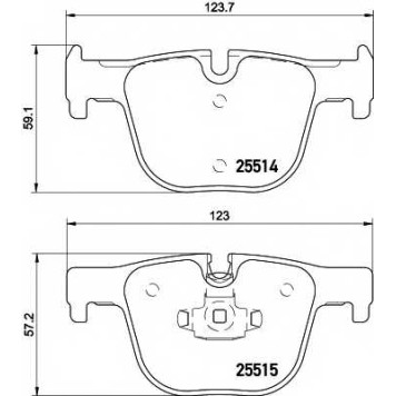 Колодки тормозные дисковые для BMW 1(E87), 3(F30,F31,F34,F35,F80), 4(F32,F33,F36,F82,F83) <b>TEXTAR 2551401 / 25514</b>