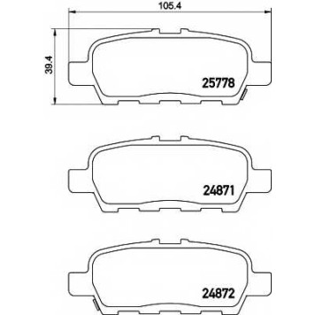 Колодки тормозные дисковые для INFINITI EX, FX, G, M, M35, M37, M45, Q50, Q60, Q70, QX50 / NISSAN FUGA, JUKE, LEAF, SENTRA, SERENA, TEANA, TIIDA <b>TEXTAR 2577801 / 25778</b>