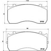 Колодки тормозные дисковые для MERCEDES ACCELO, ANTOS, ATEGO 3, ATEGO <b>TEXTAR 2918302 / 29115</b>