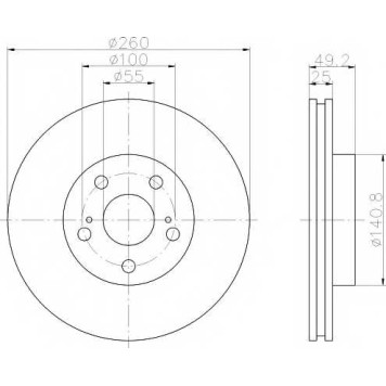 Тормозной диск TEXTAR 98200 0969 / 92096903