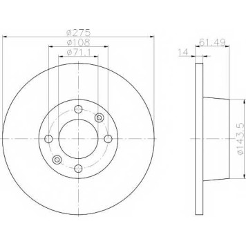 Тормозной диск TEXTAR 98200 1079 / 92107900