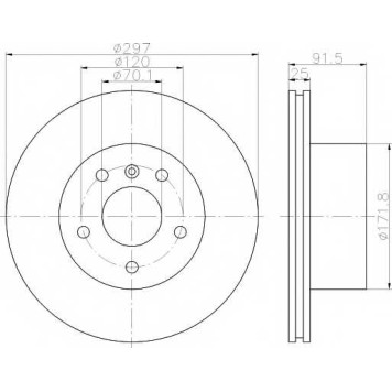 Тормозной диск TEXTAR 98200 1297 / 92129700
