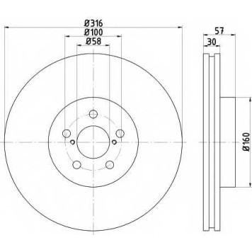 Тормозной диск TEXTAR 98200 2365 0 1 / 92236503