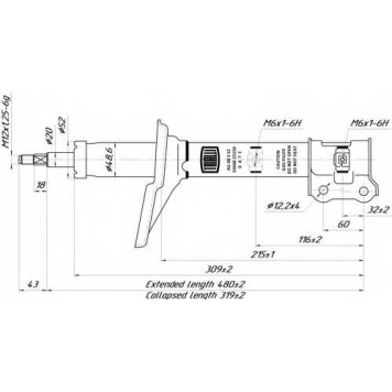 Амортизатор передний правый для HYUNDAI ACCENT(LC) <b>TRIALLI AG 08352</b>-1