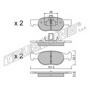 Колодки тормозные дисковые для FIAT PUNTO(188,188AX) <b>TRUSTING 081.2 / 21930</b>