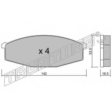 Колодки тормозные дисковые для NISSAN PATROL GR(GR,Y60), PATROL(GQ,K160,MK,MQ,W160) <b>TRUSTING 112.0 / 20863</b>