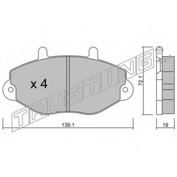 Колодки тормозные дисковые для FORD TRANSIT TOURNEO, TRANSIT(E# #,T# #) <b>TRUSTING 202.0 / 21469</b>
