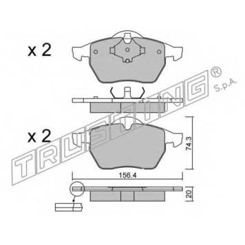 Колодки тормозные дисковые для AUDI A3, TT / SKODA OCTAVIA / VW BORA, GOLF, NEW BEETLE, PASSAT, VENTO <b>TRUSTING 188.2 / 20676</b>