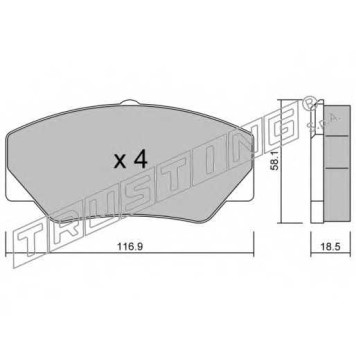 Колодки тормозные дисковые для FORD P 100, TRANSIT(T# #,V# #) <b>TRUSTING 058.0 / 21141</b>