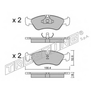 Колодки тормозные дисковые для DAEWOO ESPERO, LANOS, NEXIA / OPEL ASTRA, CALIBRA, KADETT, OMEGA, VECTRA <b>TRUSTING 119.0 / 21190</b>