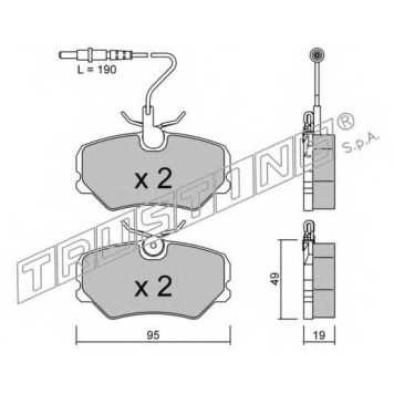 Колодки тормозные дисковые для PEUGEOT 306(7A,7B,7C,7D,N3,N5), 405(15B,15E,4B,4E) <b>TRUSTING 101.0 / 21209</b>