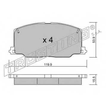 Колодки тормозные дисковые для LEXUS ES(F1,F2,VCV10#,VZV21#) / TOYOTA CAMRY(#V1#,#V2#), CARINA(#T17#), CELICA(AT18#,ST18#) <b>TRUSTING 069.0 / 21372</b>