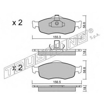 Колодки тормозные дисковые для FORD MONDEO(BAP,BFP,BNP,GBP), SCORPIO(GAE,GFR,GGE,GGR,GNR), SIERRA(BNG) <b>TRUSTING 148.0 / 21394</b>