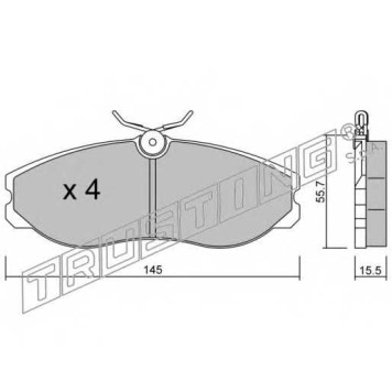 Колодки тормозные дисковые для FORD MAVERICK(UDS,UNS) / NISSAN SERENA(C23M,C24,C25,C26), TERRANO(R20), VANETTE(HC 23) <b>TRUSTING 206.0 / 21410</b>