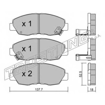 Колодки тормозные дисковые для HONDA ACCORD(CB) <b>TRUSTING 393.0 / 21497</b>
