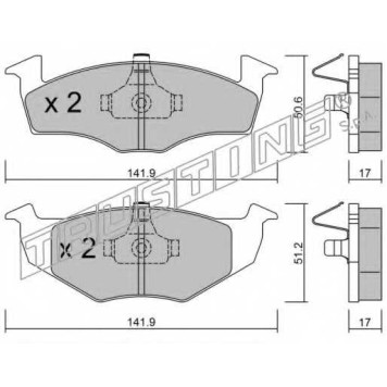 Колодки тормозные дисковые для SKODA FABIA(6Y2,6Y3,6Y5) / VW FOX(5Z1,5Z3), LUPO(6E1,6X1), POLO(6KV2,6N1,6N2,6NF,9N#), TIGUAN(5N#) <b>TRUSTING 215.0 / 21866</b>