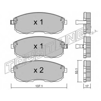 Колодки тормозные дисковые для NISSAN 200 SX(S13), ALTIMA, MAXIMA QX(A32), MAXIMA(J30), SENTRA(B15) <b>TRUSTING 419.0 / 21561</b>