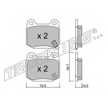 Колодки тормозные дисковые для MITSUBISHI CARISMA(DA#), LANCER(CJ-CP#,CS#A,CT0) / NISSAN 350 Z(Z33) / SUBARU IMPREZA(G3,GD,GG,GH,GR), WRX(GJ) <b>TRUSTING 755.0 / 21580</b>