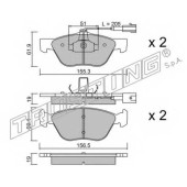 Колодки тормозные дисковые для LANCIA KAPPA(838,838A,838B) <b>TRUSTING 085.1 / 21636</b>