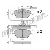 Колодки тормозные дисковые для FIAT BRAVA, BRAVO, COUPE, MAREA, MULTIPLA / LANCIA DEDRA, DELTA, LYBRA <b>TRUSTING 085.0 / 21636</b>